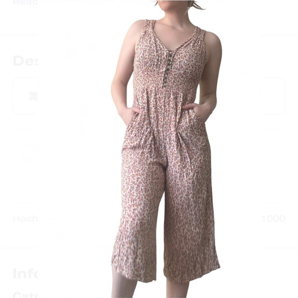 American Eagle Outfitters Pants - American Eagle Outfitters Pink and Cream Jumpsuit